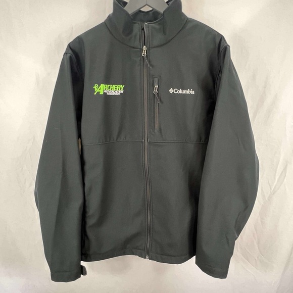 Columbia Other - Columbia‎ Ascender Softshell Jacket Mens XL Black Zip Windbreaker Archery Logo